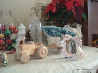 wooden figurines on a table