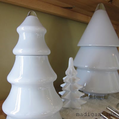 vintage white ceramic Christmas trees