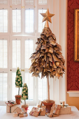 sheet music christmas tree with gifts