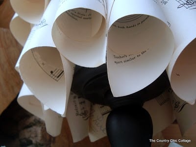 bottom of a sheet music Christmas tree