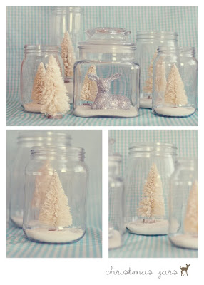 Christmas snowy jars