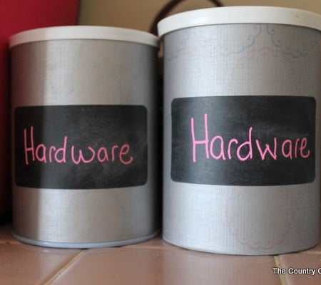 Repurpose old food containers into organizational storage containers in just minutes!