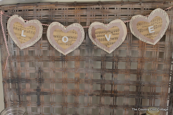 valentines day love banner the country chic cottage vintage sheet music scrapbook paper