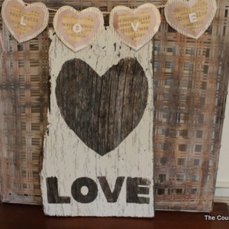 Make this love sign in minutes from barnwood! Perfect for Valentine's Day!
