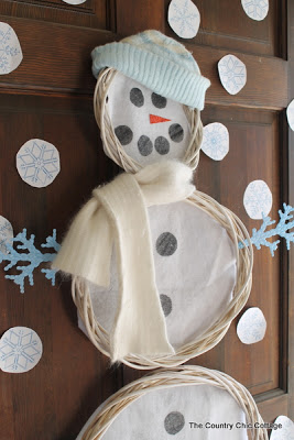 scarf on snowman door art