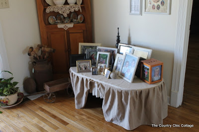 skirted table with middle drawn up