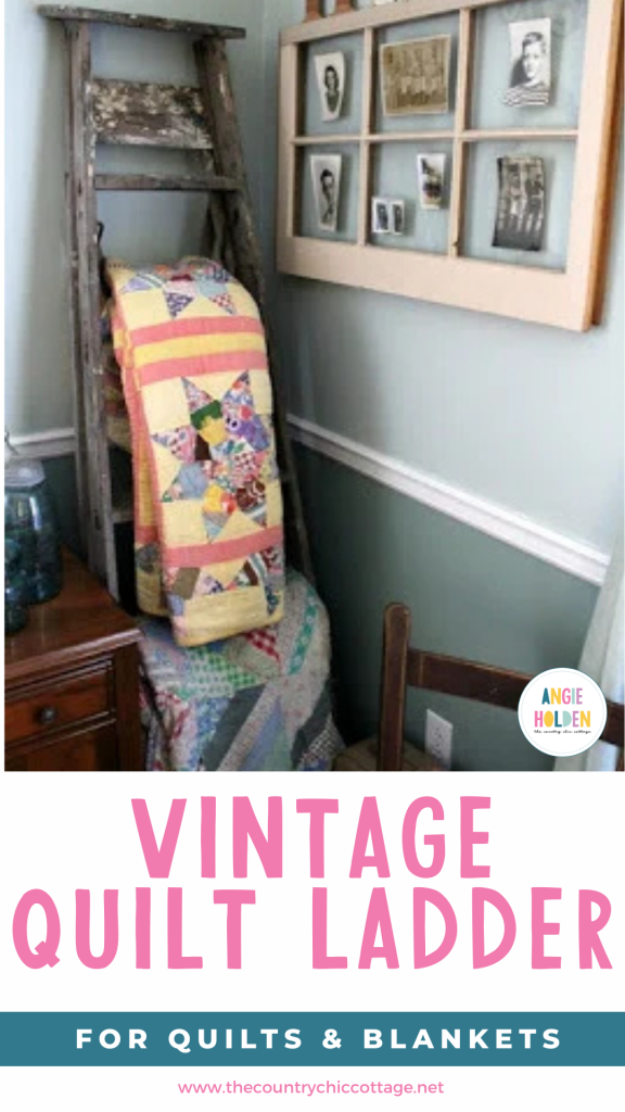 vintage quilt ladder