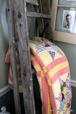 chippy ladder used as a quilt ladder
