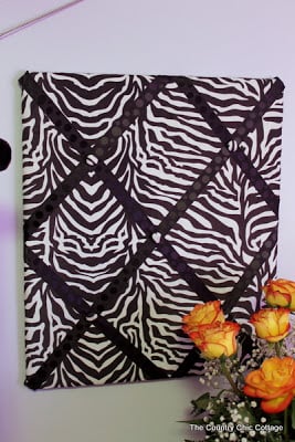 zebra fabric covered bulletin board