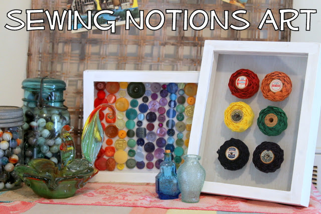 sewing notions art on a table
