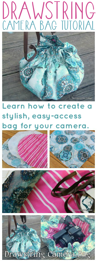 Make a drawstring camera bag with this step by step tutorial.