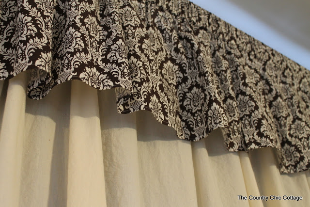 damask diy curtain valance