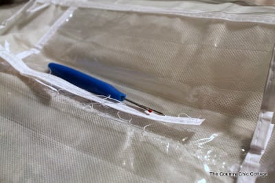 Seam ripper and shoe bag to create larger pockets