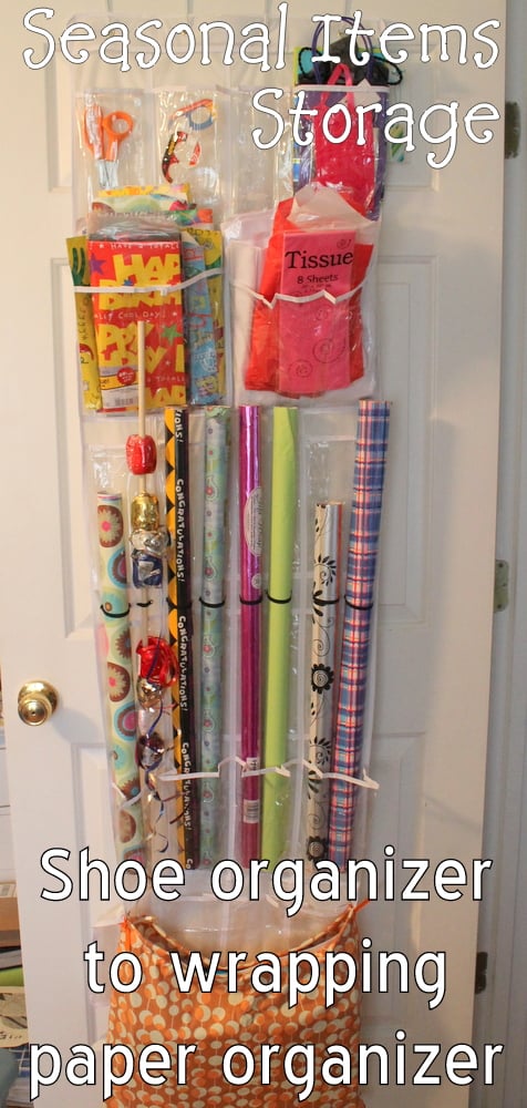 Over The Door Wrapping Paper Storage Solution