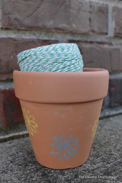 stamped flower pot