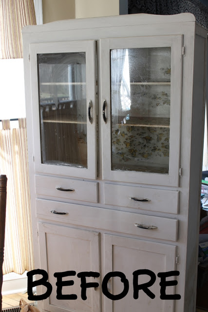 before picture of vintage cabinet