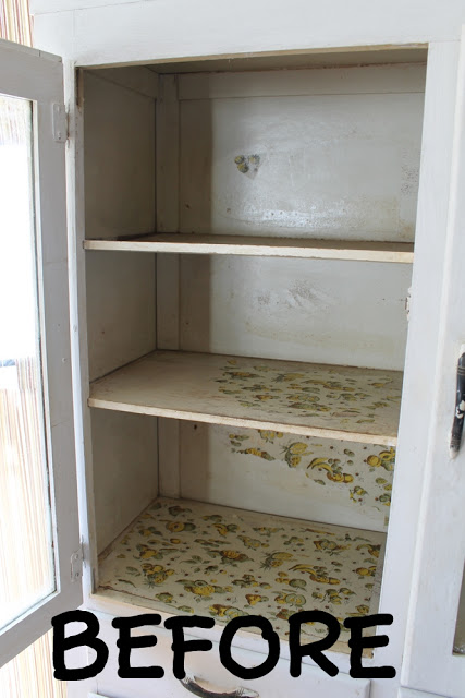 Before picture of inside cabinet