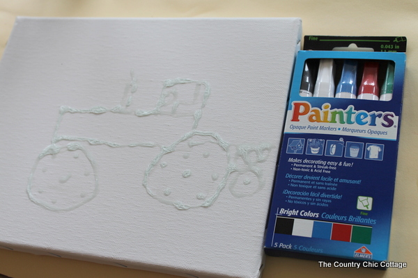 rainy day kids craft canvas art using elmer's paint pens with kids crafts
