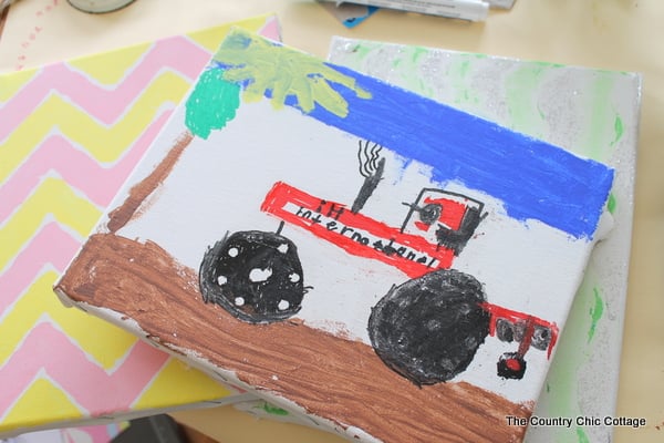 rainy day kids craft canvas art