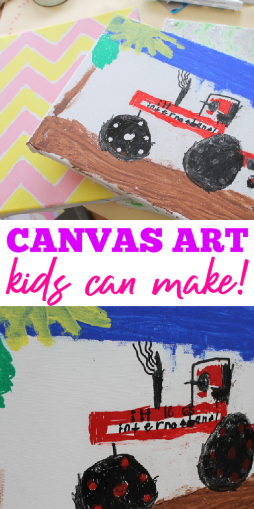 Use these children's canvas art ideas to make something with your kids any day of the week! Easy ideas that will work for kids of all ages and skill levels! #kidscrafts #canvasart #children