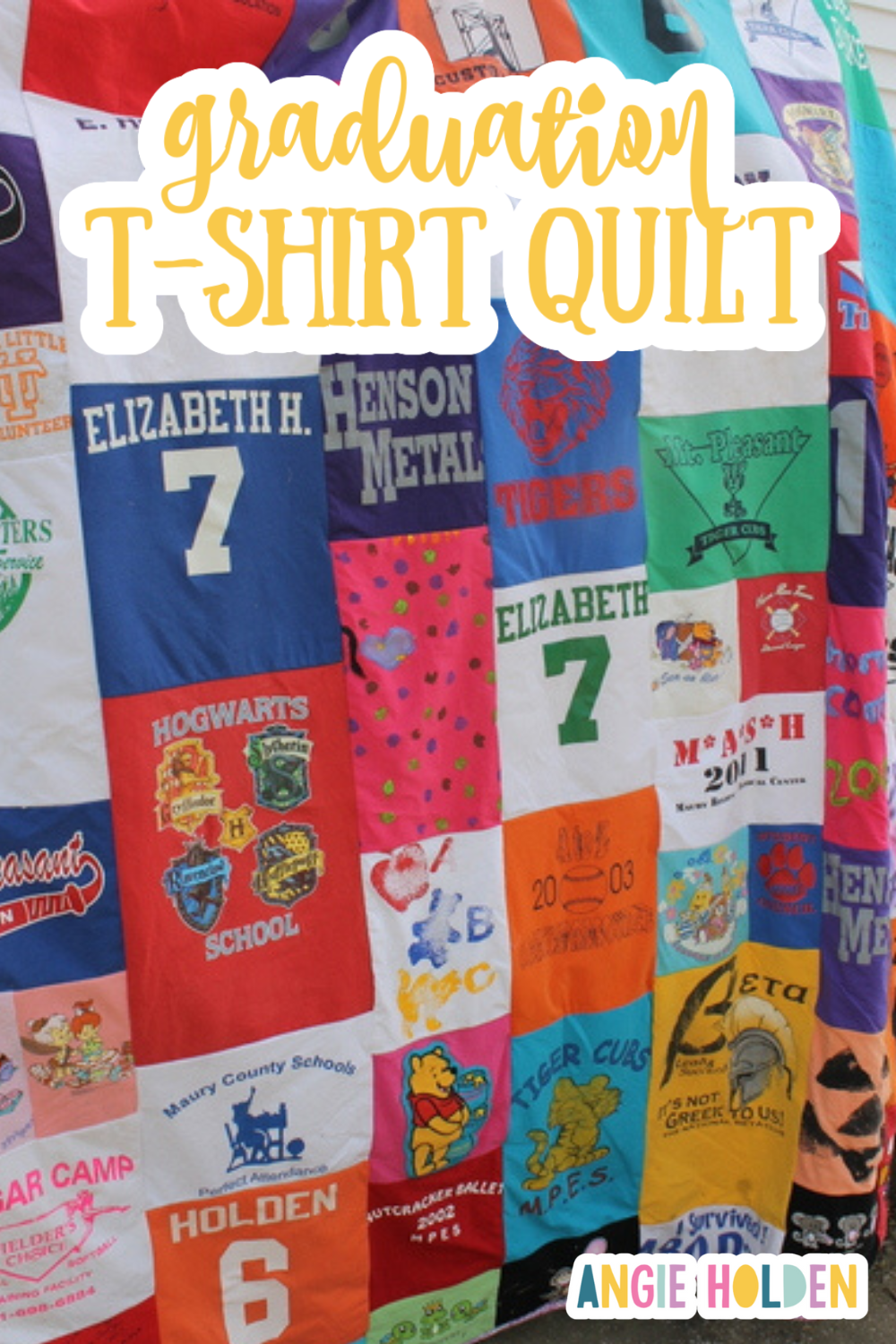 Ambassade Skoleuddannelse forskellige How To Make A T-shirt Quilt For Graduation - Angie Holden The Country Chic  Cottage