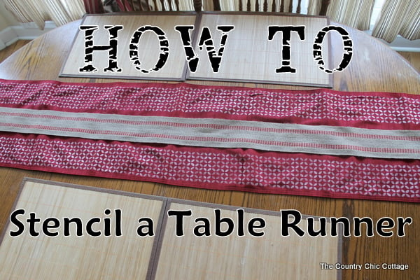 how to stencil a table runner image