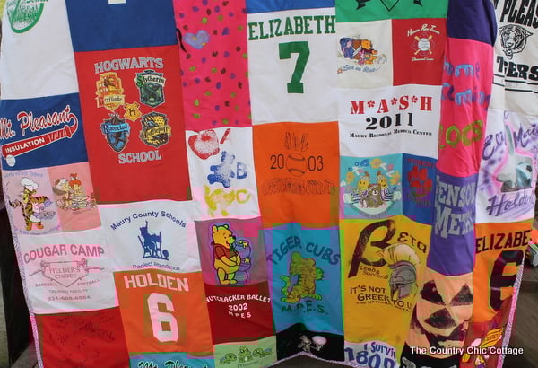 quilt made from t-shirts