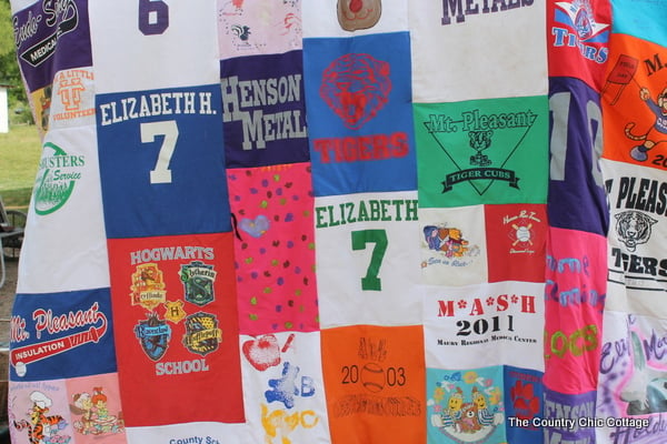 t-shirt quilt closeup