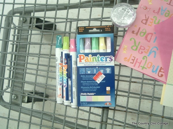 Paint markers in a shopping cart