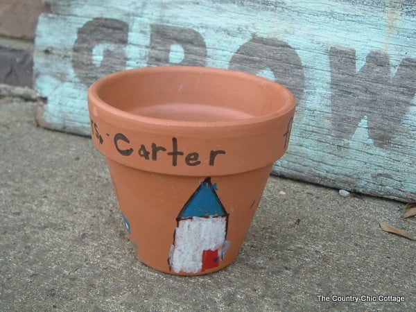 Flower pot decorated for Teacher Appreciation Week