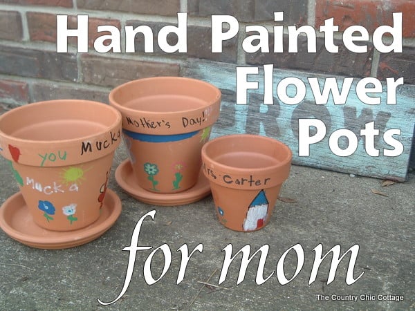 flower pots painted by hand for mother's day