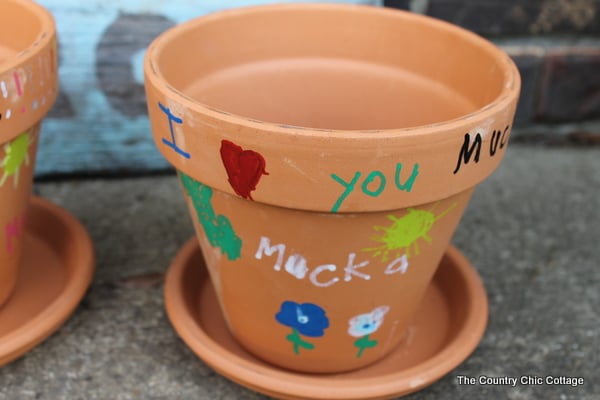 hand painted flower pots for mothers day