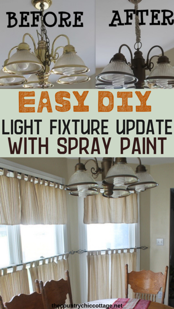 Learn how to spray paint a light fixture to give it an entirely new look! An easy DIY project that can be completed in a day to spruce up any room! #diy #lighting #homedecor #decor