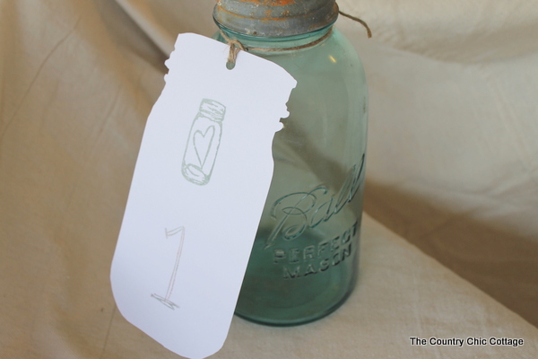 mason jar tags for wedding reception table numbers