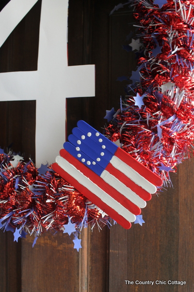 american flag on wreath