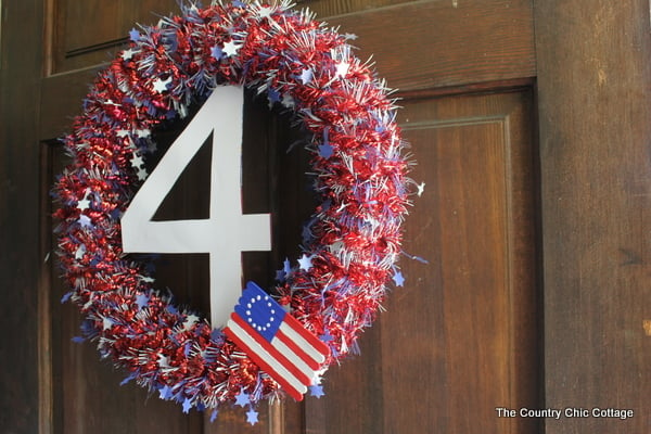 Nearly Natural PVC Indoor Wreath Flag 4th of July Decor in the