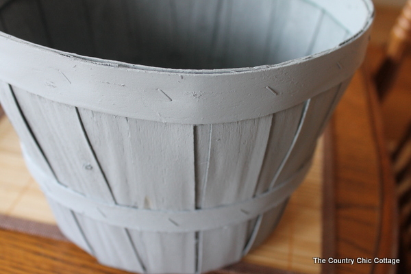 gray spray painted basket