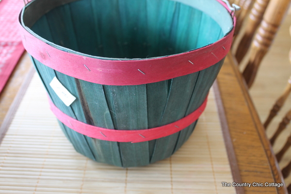 green and red straw basket