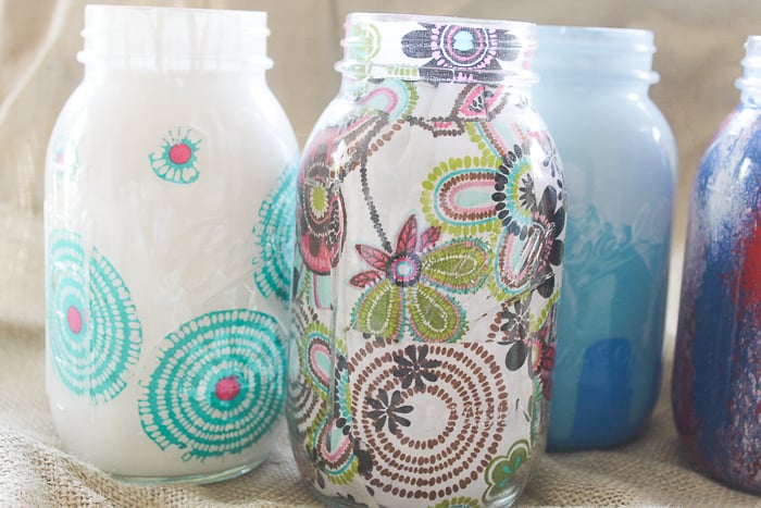 How to make painted and decoupaged decorative mason jars