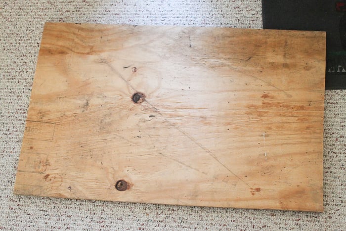 A scrap piece of plywood is perfect to make a wooden American flag