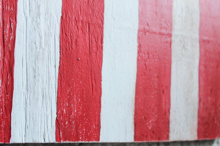 How to give your painted wooden American flag a distressed, vintage look with wood stain