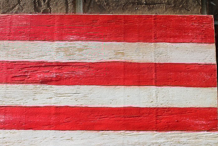 distressed wooden american flag