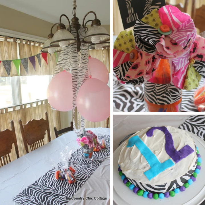 Zebra Birthday Theme Party - The Country Chic Cottage
