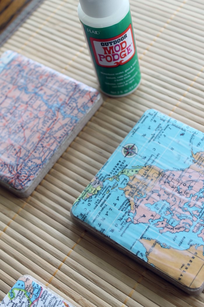 outdoor mod podge for coasters