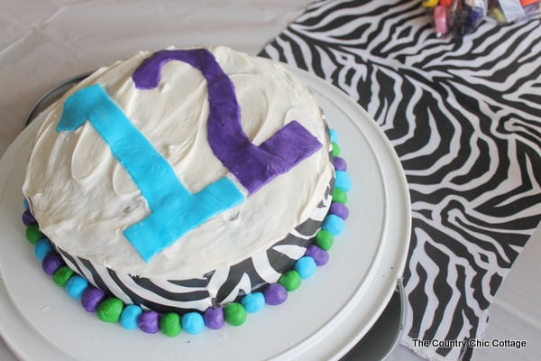 12 birthday cake on a zebra runner 