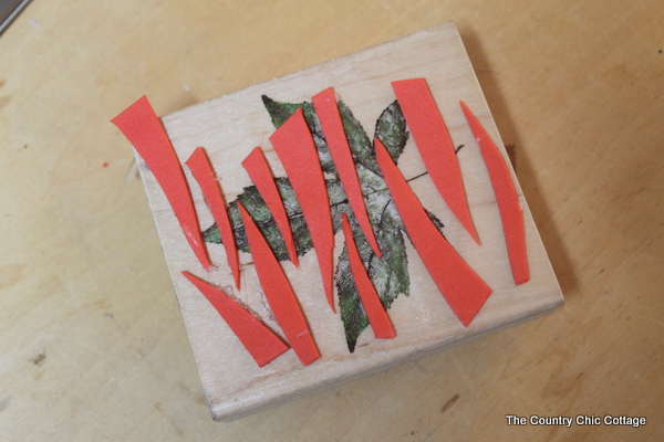 making a DIY zebra stamp from an old stamp and craft foam