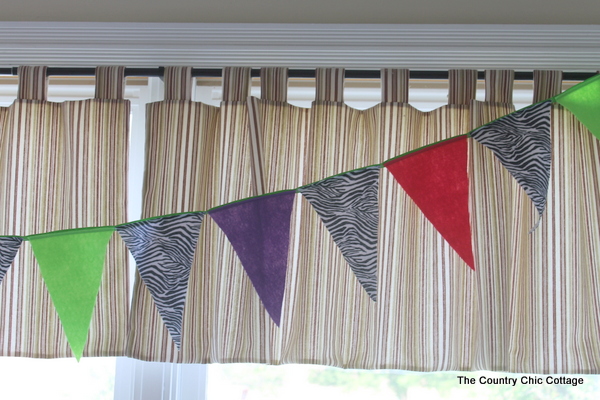 brightly colored party pennant banner