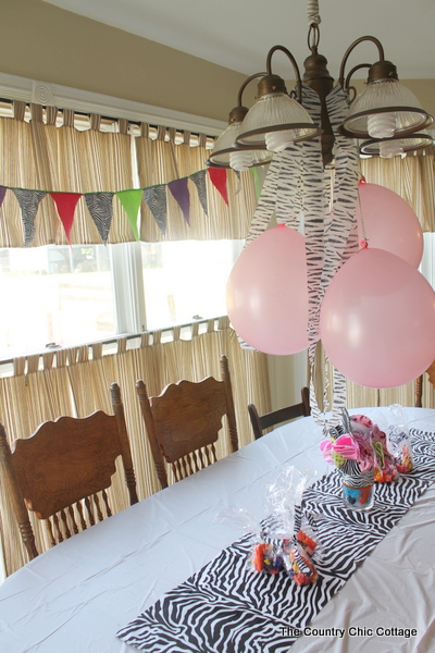 Zebra Themed Party Decor in a Kitchen 