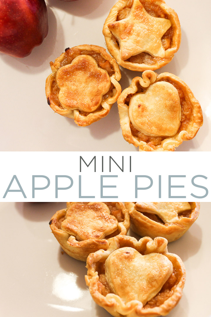 Make these mini apple pies for all of your fall gatherings! These are great for fall parties, tailgates, and even Thanksgiving dinner! #fall #thanksgiving #pie #apples #applepie #pierecipe #dessert