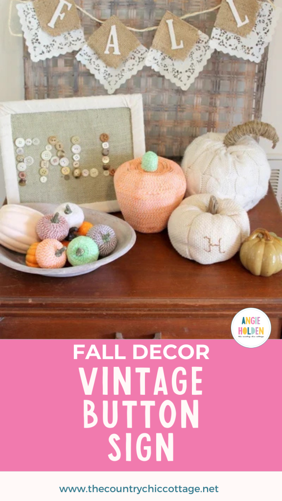 fall decor vintage button sign